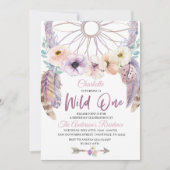 Boho Wild One Dreamcatcher Verjaardagsuitnodiging Kaart (Voorkant)