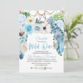 Boho Wild One Drocatcher Birthday Uitnodiging (Staand voorkant)