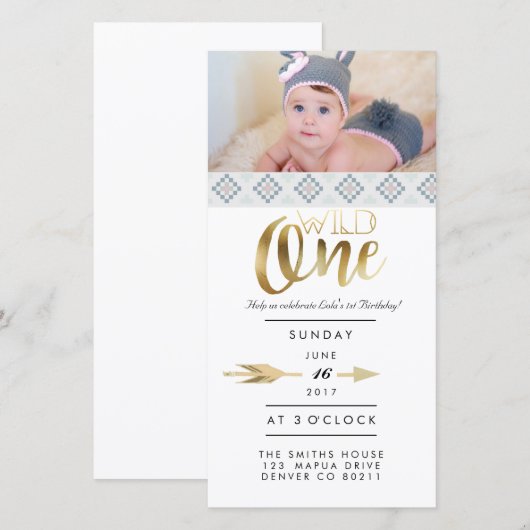 Boho Wild One | Eerste verjaardag (Voorkant / Achterkant)