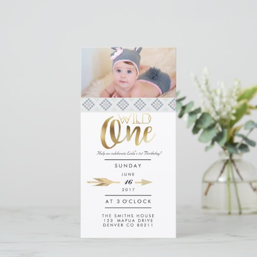 Boho Wild One | Eerste verjaardag (Staand voorkant)