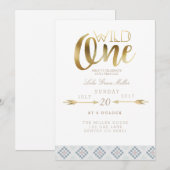 Boho Wild One | Eerste verjaardag Kaart (Voorkant / Achterkant)