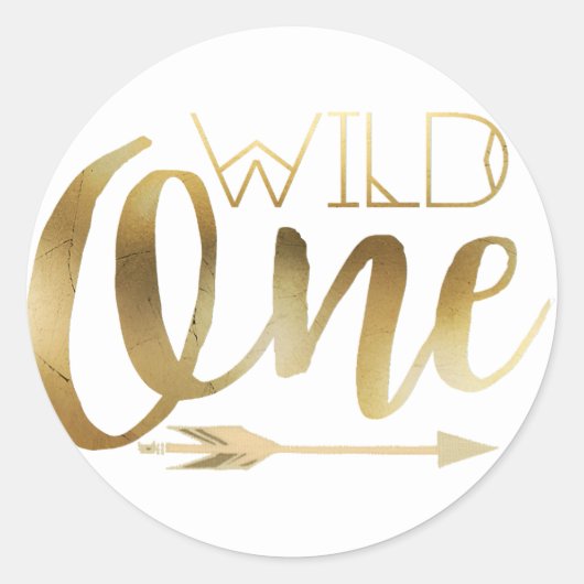 Boho Wild One | Eerste verjaardag Ronde Sticker (Voorkant)