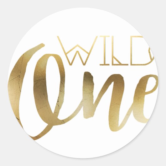 Boho Wild One | Eerste verjaardag Ronde Sticker (Voorkant)