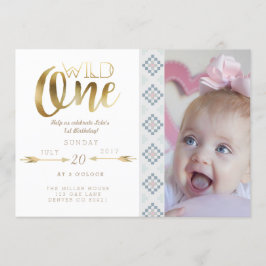 Boho Wild One | Eerste verjaardagsfeestje uitnodig Kaart