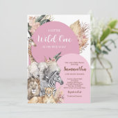 Boho Wild One Girl Baby shower Kaart (Staand voorkant)