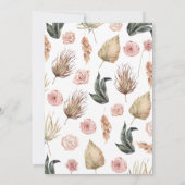 Boho Wild One Girl Baby shower Kaart (Achterkant)