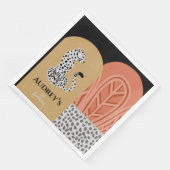 Boho Wild One Girls First Birthday Leopard Servet (Hoek)