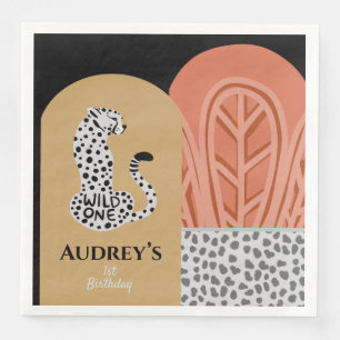 Boho Wild One Girls First Birthday Leopard Servet