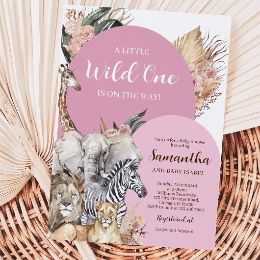 Boho Wild One Meisje Baby Shower Kaart