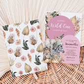 Boho Wild One Meisje Baby Shower Kaart