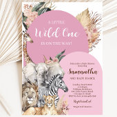 Boho Wild One Meisje Baby Shower Kaart