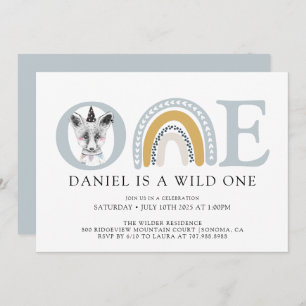 Boho Wild One Waterverf Fox Boy is jarig Kaart