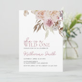 Boho Wild One | Wildbloem | Floral meisjes verjaar Kaart (Staand voorkant)