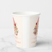 Boho Wild & Onederful Bloem Regenboog 1e Verjaarda Papieren Bekers (Rechts)