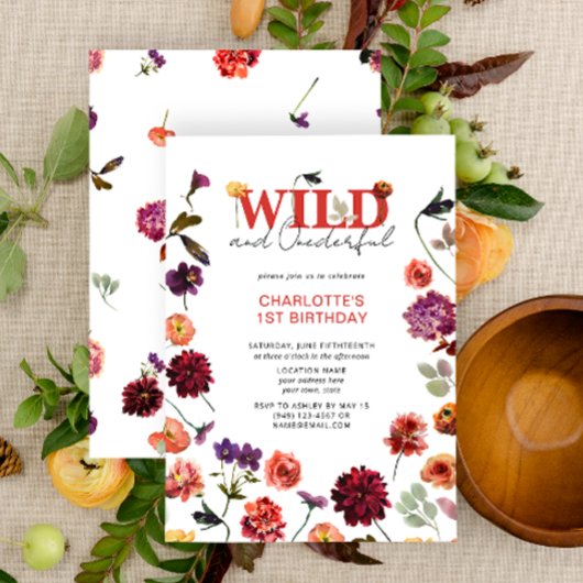 Boho Wild & Onederful Meisje 1e Verjaardag Kaart