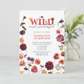 Boho Wild & Onederful Meisje 1e Verjaardag Kaart (Staand voorkant)