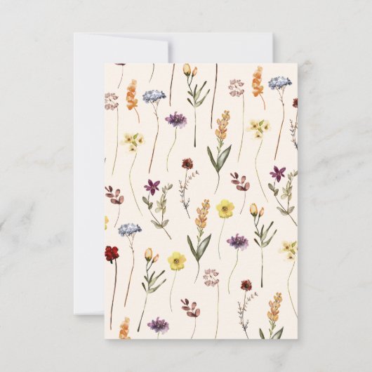 Boho Wild & Onederful Wildflower Regenboog Verjaar Bedankkaart (Achterkant)