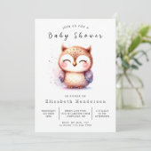 Boho Wild Owl Baby shower Kaart (Staand voorkant)