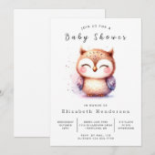 Boho Wild Owl Baby shower Kaart (Voorkant / Achterkant)