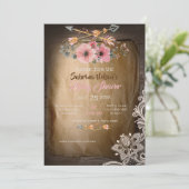 BOHO Wild Rozen Girl Baby shower Kaart (Staand voorkant)