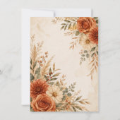 Boho Wild Terracotta Tuin Save the Date Kaart (Achterkant)