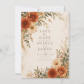 Boho Wild Terracotta Tuin Save the Date Kaart (Voorkant)