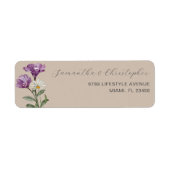 Boho-wildbloem beige adreslabel etiket (Voorkant)