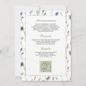 Boho-wildbloem-bergweide QR-code-huwelijksuitnodig Kaart (Achterkant)