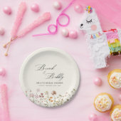 Boho Wildbloem Brunch & Bubbels Bruidsmeisje Bruil Papieren Bordje (Feest)