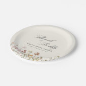 Boho Wildbloem Brunch & Bubbels Bruidsmeisje Bruil Papieren Bordje (Gekanteld)