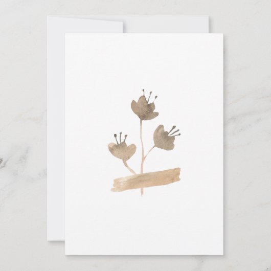 Boho Wildbloemen Baby Olifant Dank u kaart (Achterkant)