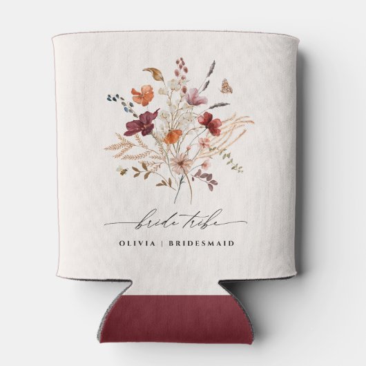 Boho Wildbloemen Bachelorette Bruiloft Bruid Tribe Blikjeskoeler (Achterkant)