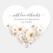 Boho Wildbloemen Beige bruiloft gunst Stickers (Voorkant)