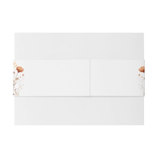 Boho Wildbloemen Beige Geel Neutrale bruiloft Uitnodigingen Wikkel (Achterkant Voorbeeld)