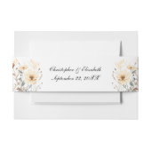 Boho Wildbloemen Beige Geel Neutrale bruiloft Uitnodigingen Wikkel (Voorkant Voorbeeld)