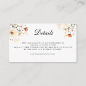Boho Wildbloemen Beige QR code Bruiloft Details Informatiekaartje (Voorkant)