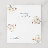 Boho Wildbloemen Beige terracotta bruiloft Plaatskaartje (Buitenkant ongevouwen)