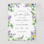 Boho Wildbloemen Bewaar de datum Aankondigingskaart (Voorkant)