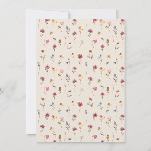 Boho Wildbloemen Bewaar de datumkaarten Kaart (Achterkant)