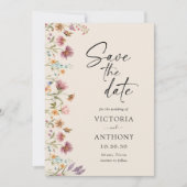 Boho Wildbloemen Bewaar de datumkaarten Save The Date (Voorkant)