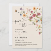 Boho Wildbloemen Bewaar de datumkaarten Save The Date (Voorkant)