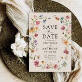 Boho Wildbloemen Bewaar de datumkaarten Save The Date