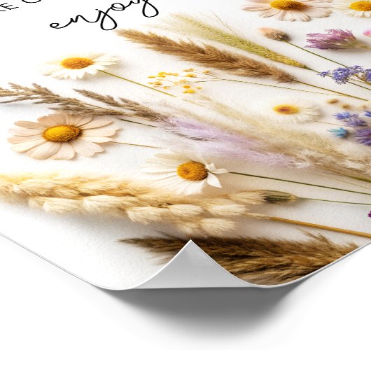 Boho Wildbloemen Bloei of Bloem Bar Poster (Hoek)