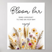 Boho Wildbloemen Bloei of Bloem Bar Poster (Voorkant)