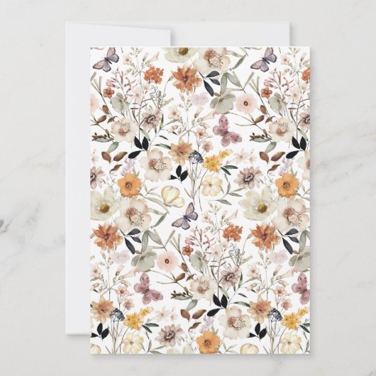 Boho Wildbloemen Bloemen Bruidsbrunch Kaart (Achterkant)