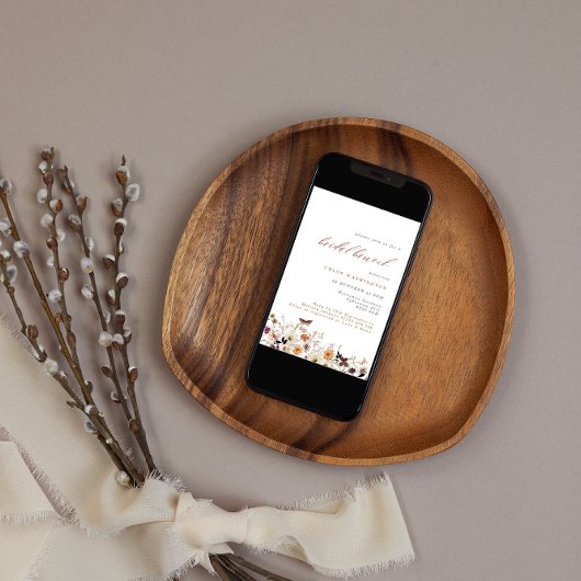 Boho Wildbloemen Bloemen Bruidsbrunch Kaart