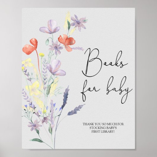 Boho Wildbloemen - Boeken voor baby Poster (Voorkant)