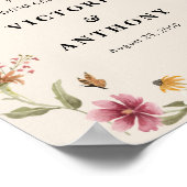 Boho Wildbloemen Bruiloft Celebration Poster (Hoek)