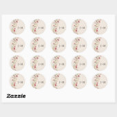 Boho Wildbloemen Bruiloft Classic Ronde Sticker (Vel)