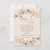 Boho Wildbloemen Bruiloft Dank u Kaarten (Voorkant)